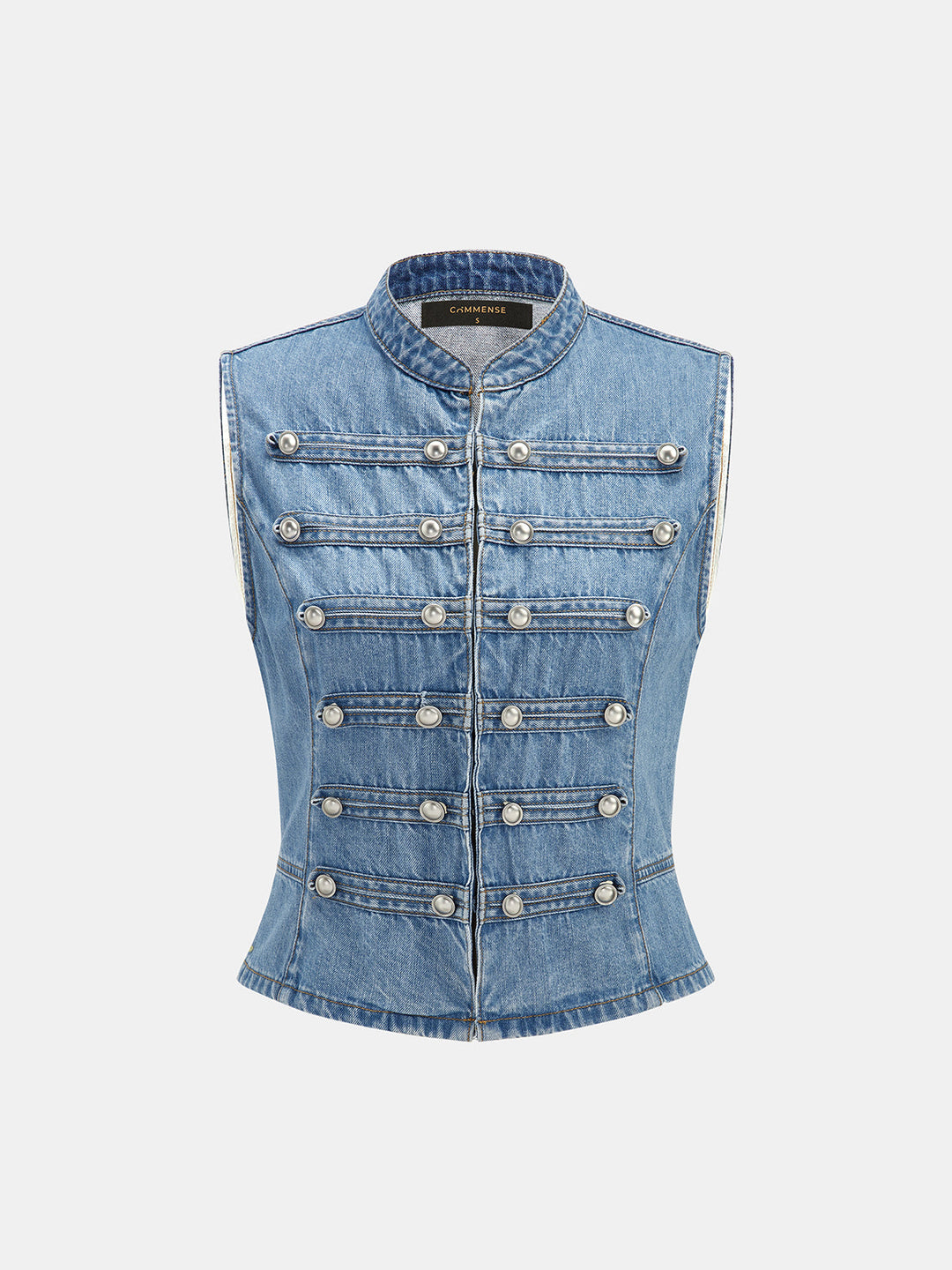 Napoleon Style Double Breasted Denim Vest