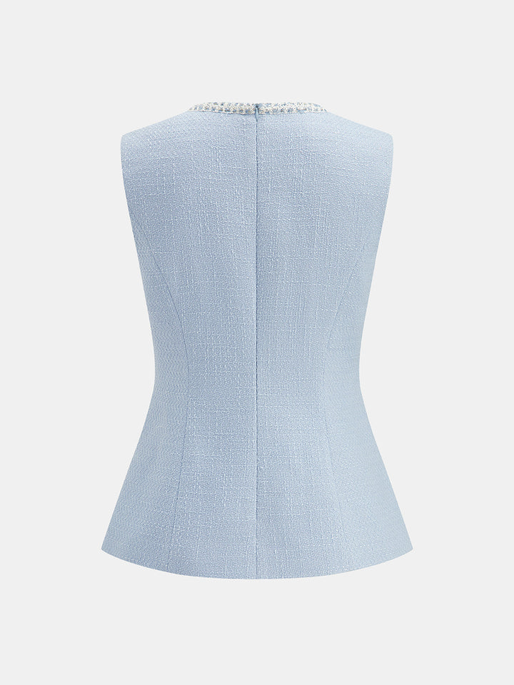 Tailored Tweed Sleeveless Vest