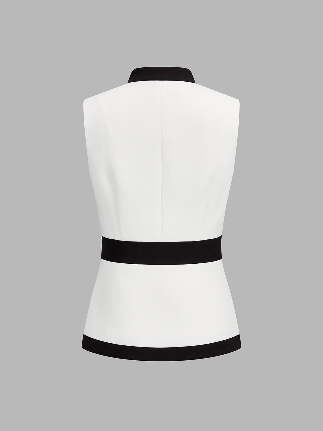 Stand Collar Color Block Metal Decor Vest
