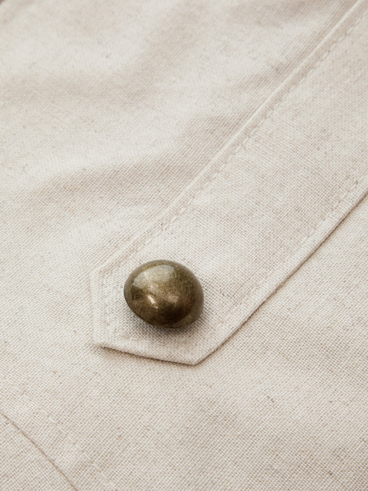 Napoleon Style Cotton Linen Mini Dress
