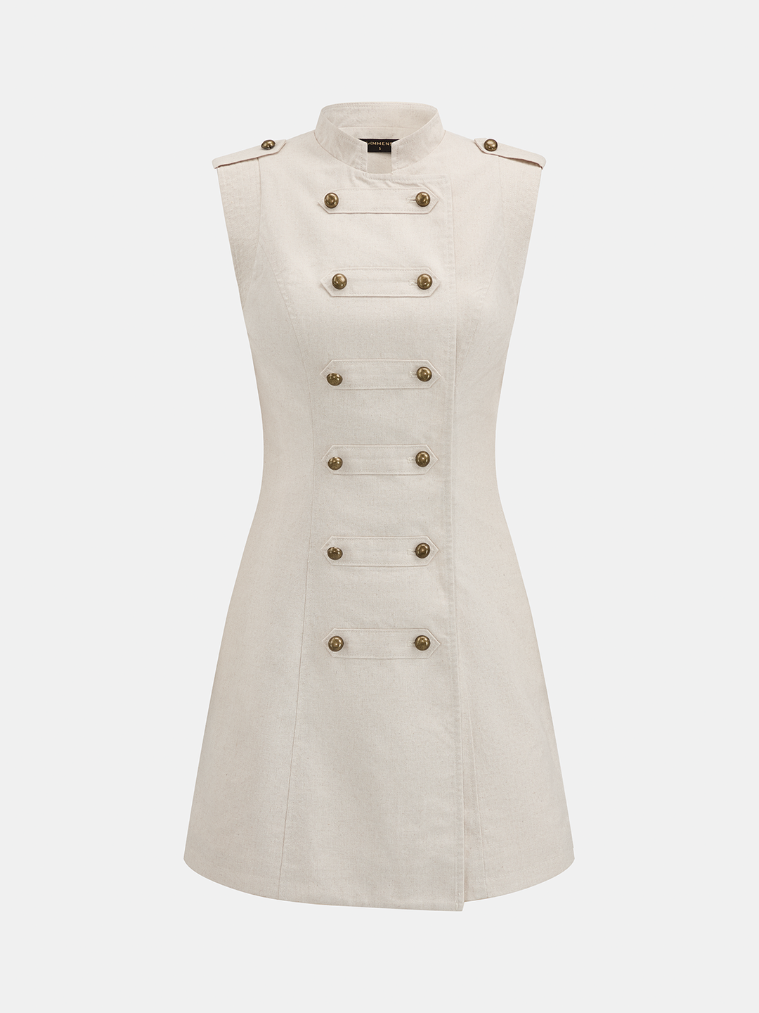 Napoleon Style Cotton Linen Mini Dress