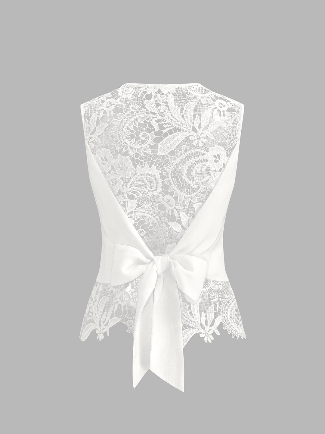 Lace Back Bow Vest & Pants Set