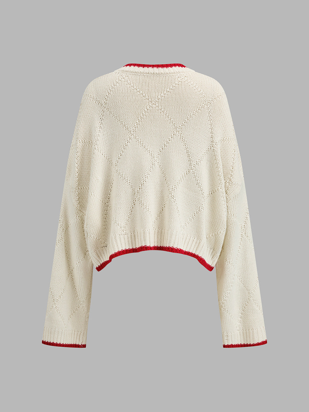 Contrast Edge Fish Intarsia Loose Sweater