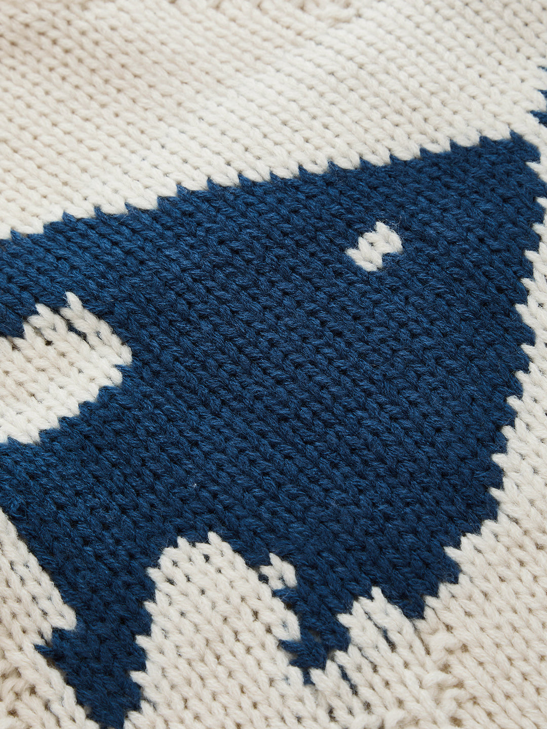 Contrast Edge Fish Intarsia Loose Sweater