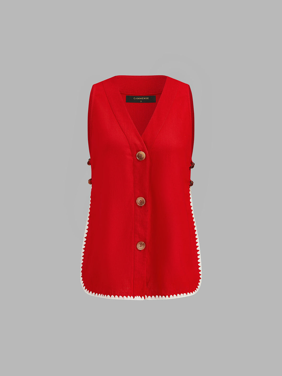 Scallop Trim Side Cutout Vest & Shorts Set