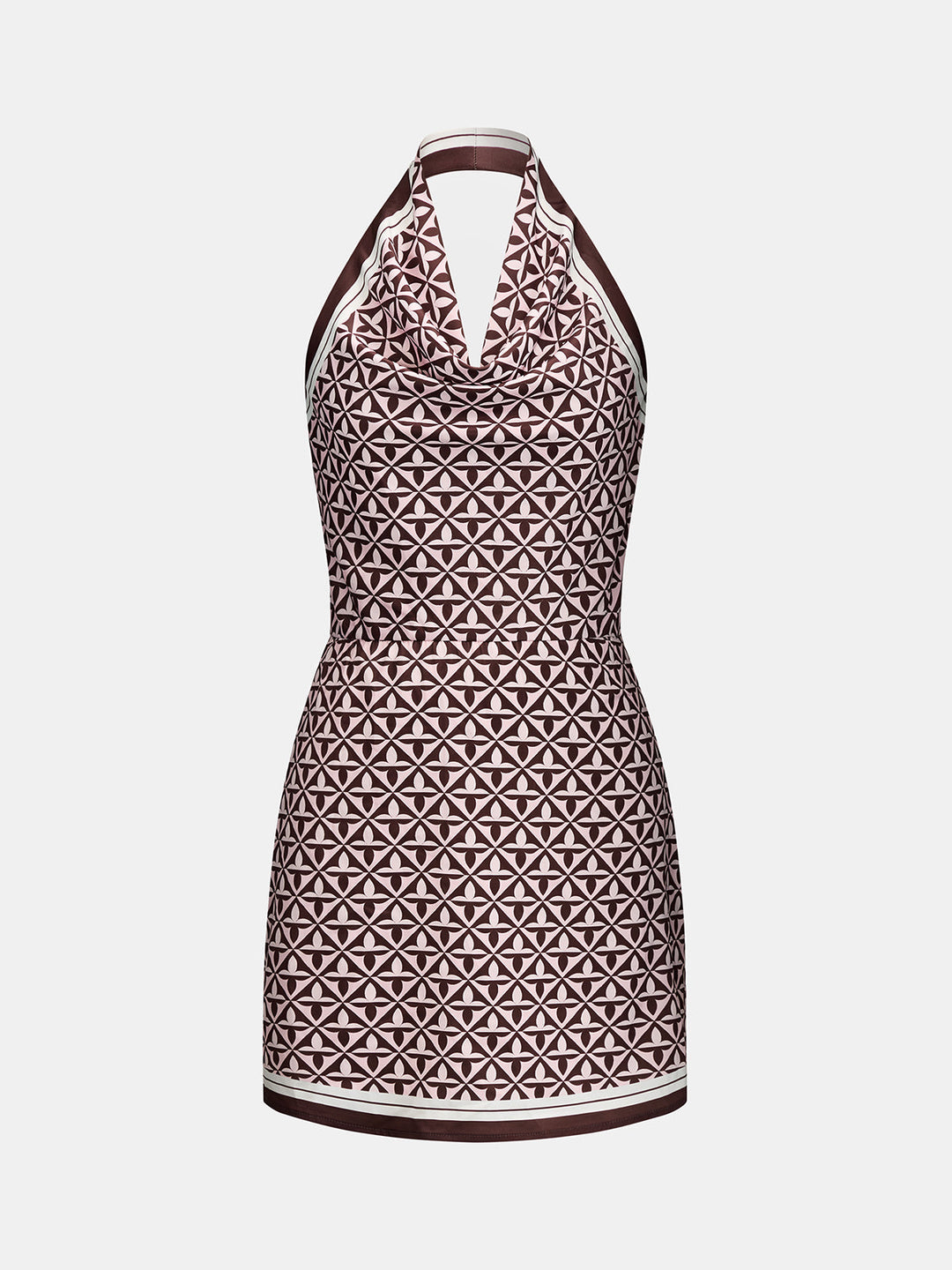 Halter Neck Printed Mini Dress