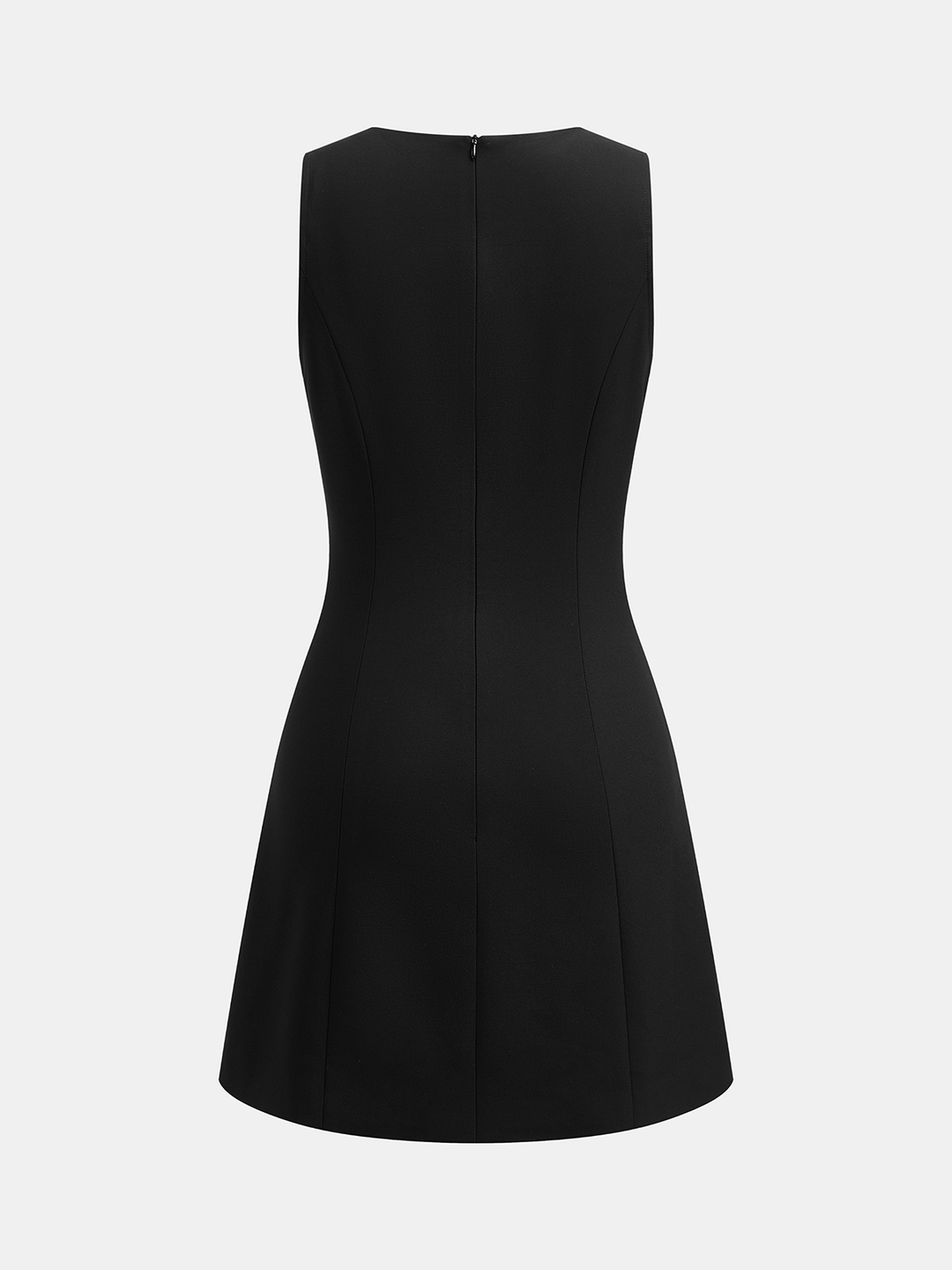 Lace Trim Deep V Sleeveless Mini Dress