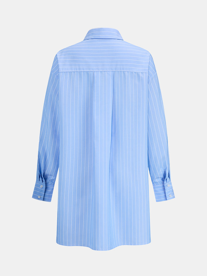 Striped Shirt Dress & Wrap Mini Skirt Two Piece Set