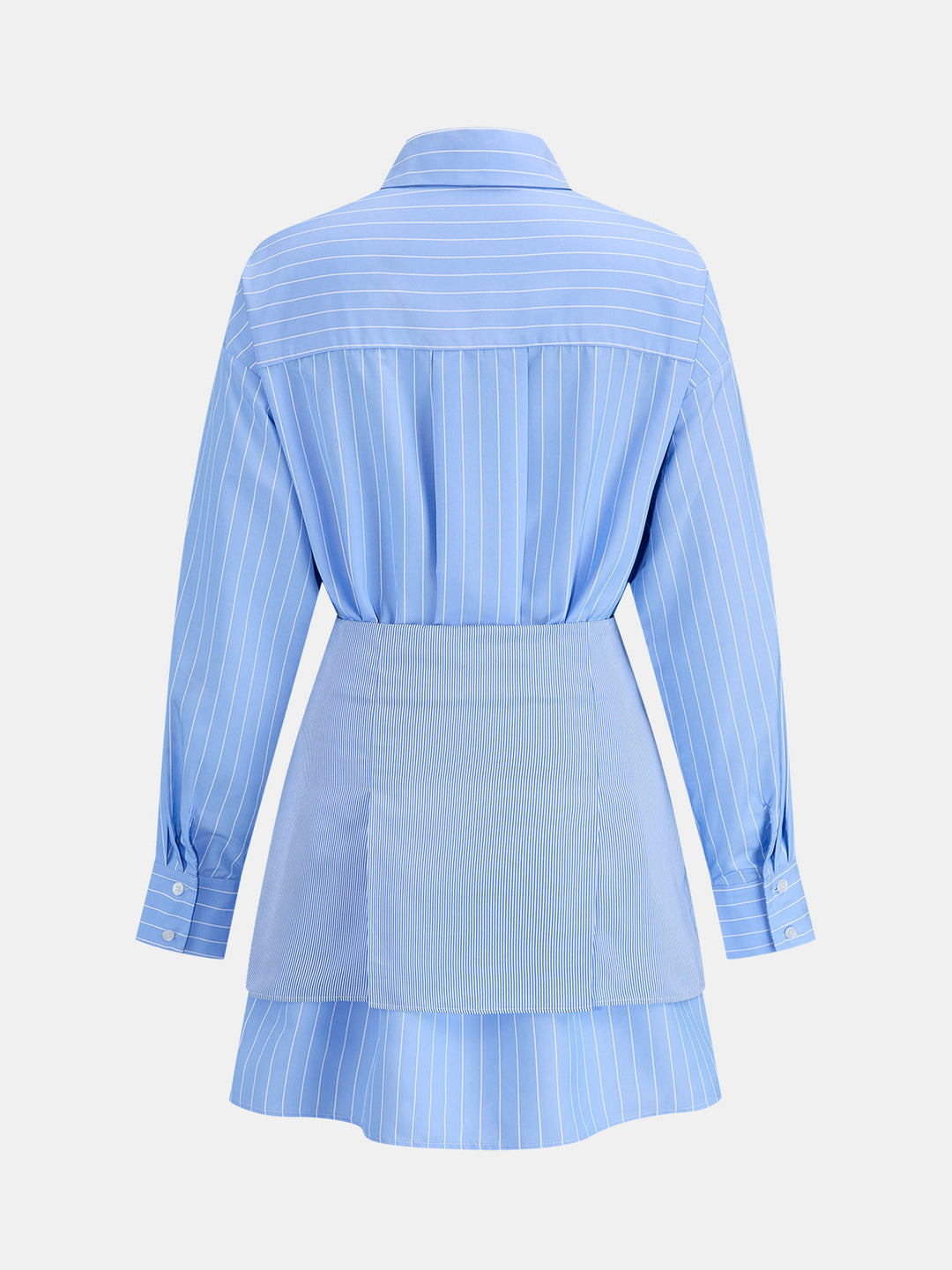Striped Shirt Dress & Wrap Mini Skirt Two Piece Set