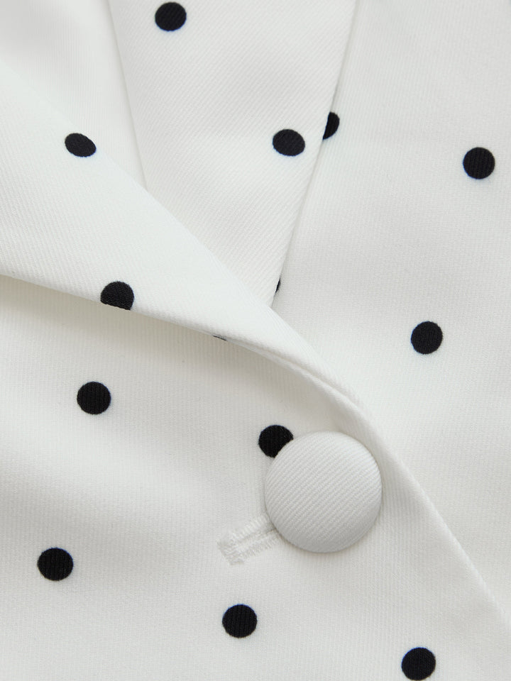 Classic Polka Dot Tailored Office Blazer