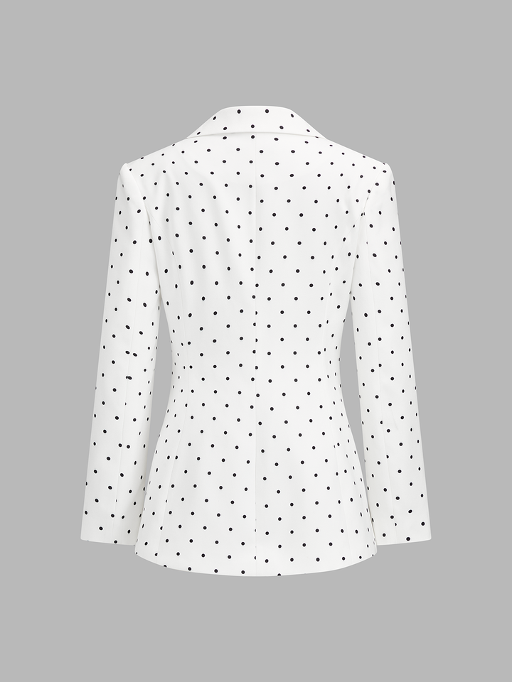 Classic Polka Dot Tailored Office Blazer