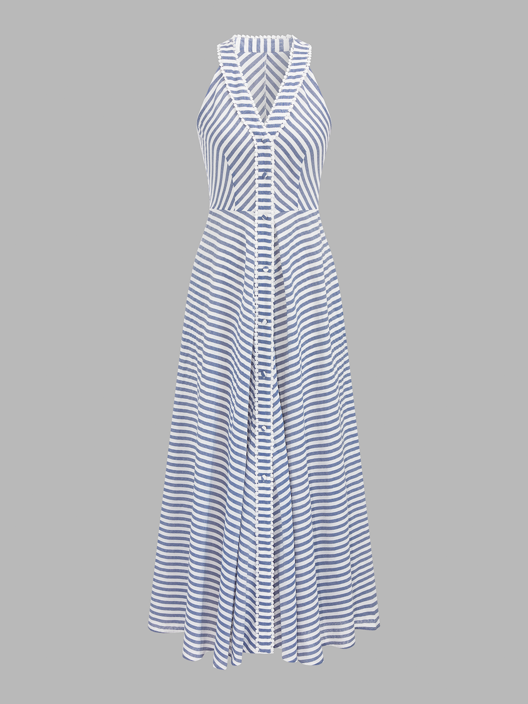 Striped Halter Maxi Dress