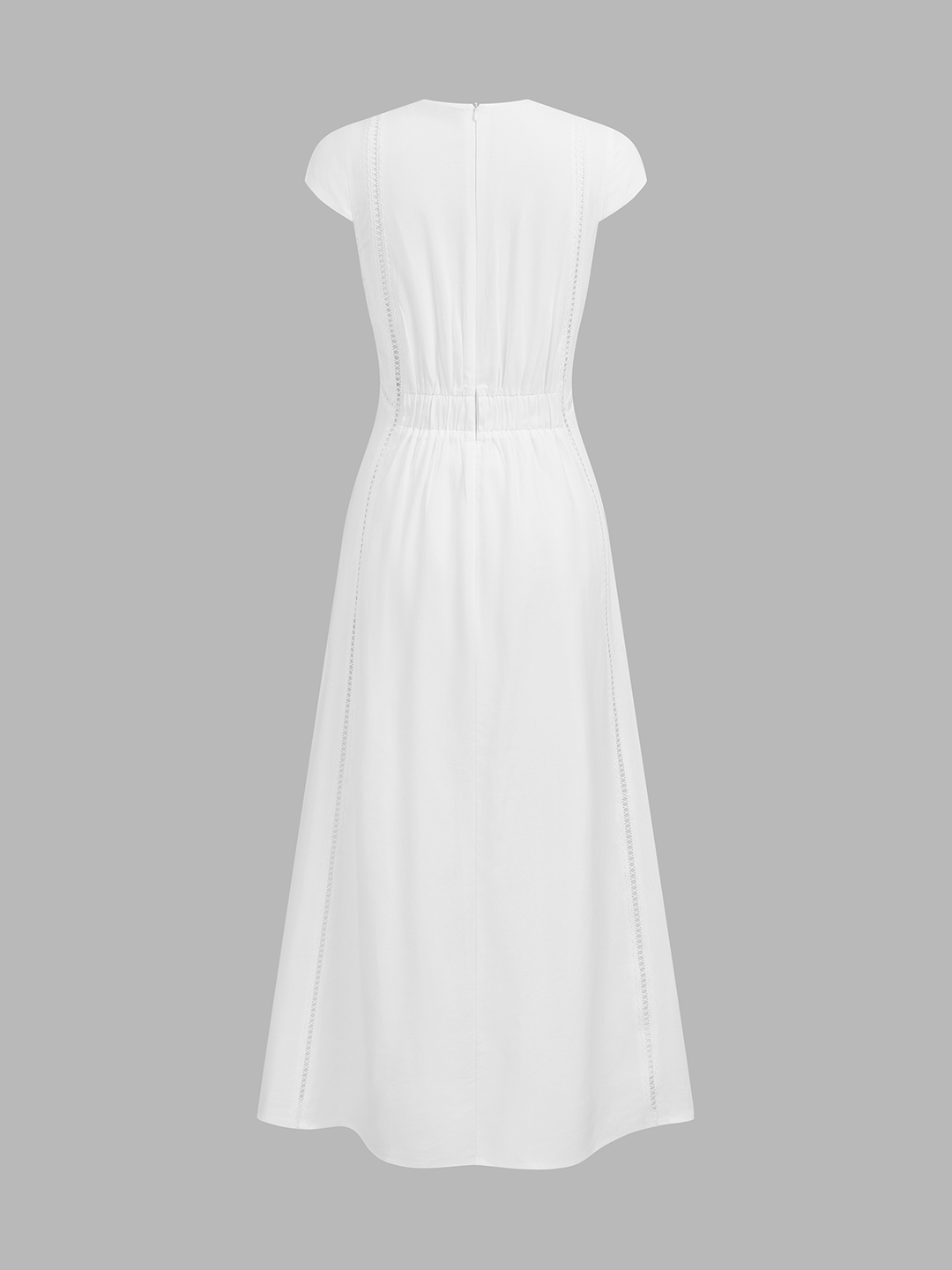 Cap Sleeve V Neck Hollow Midi Dress