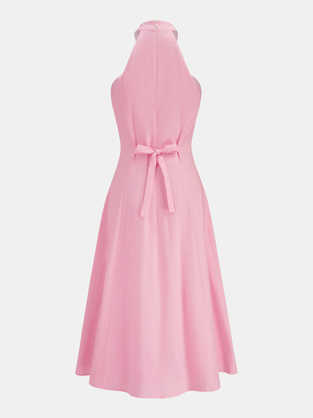 Crisscross Halter Cotton Linen Maxi Dress