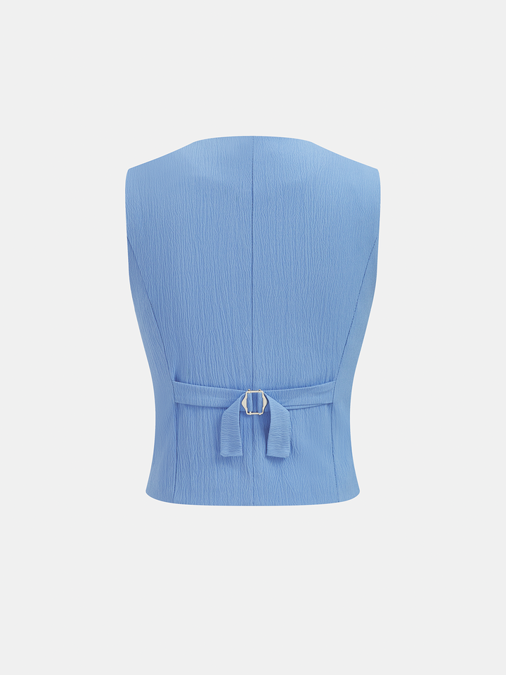 Cotton Linen V-Neck Vest & Pants Set