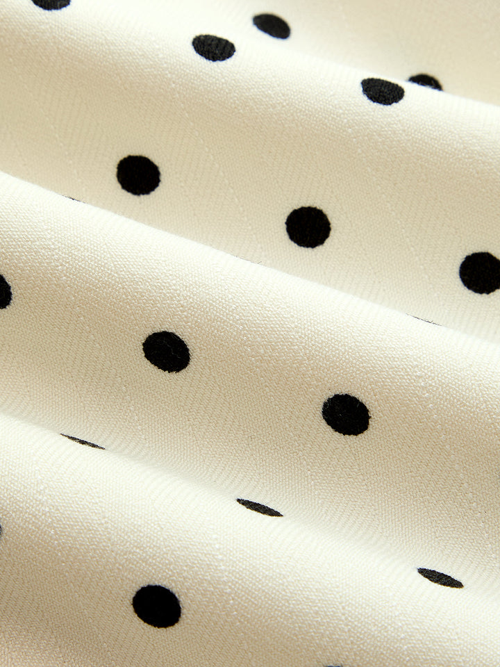 Polka Dot Folded Metal Button Vest