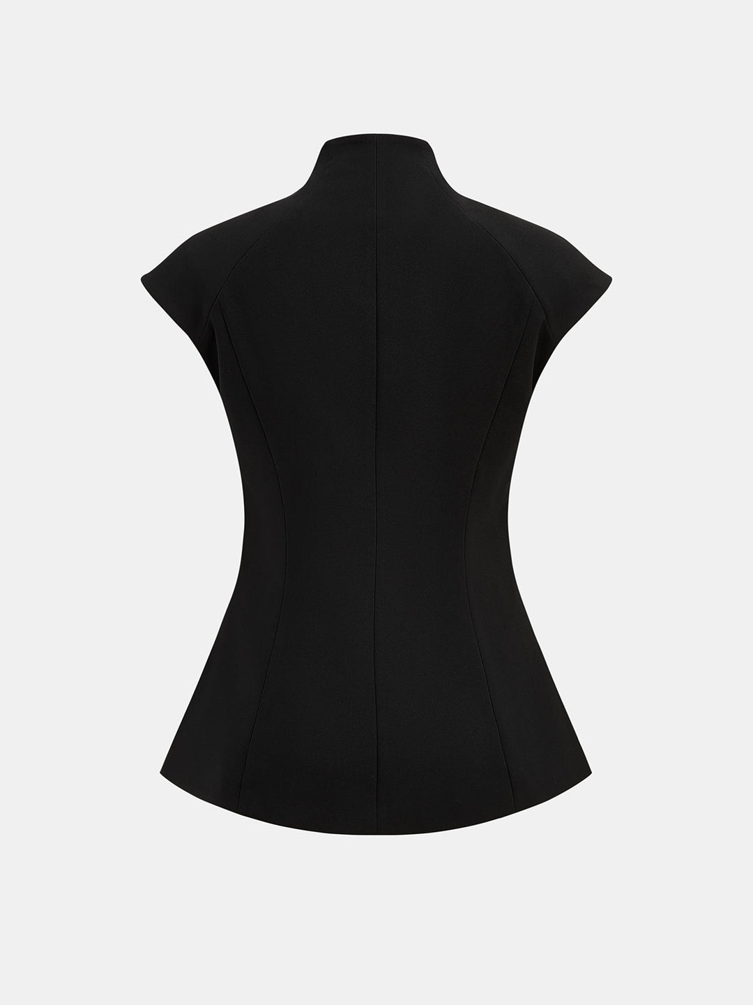 Metal Buckle Waist Cinched Sleeveless Top