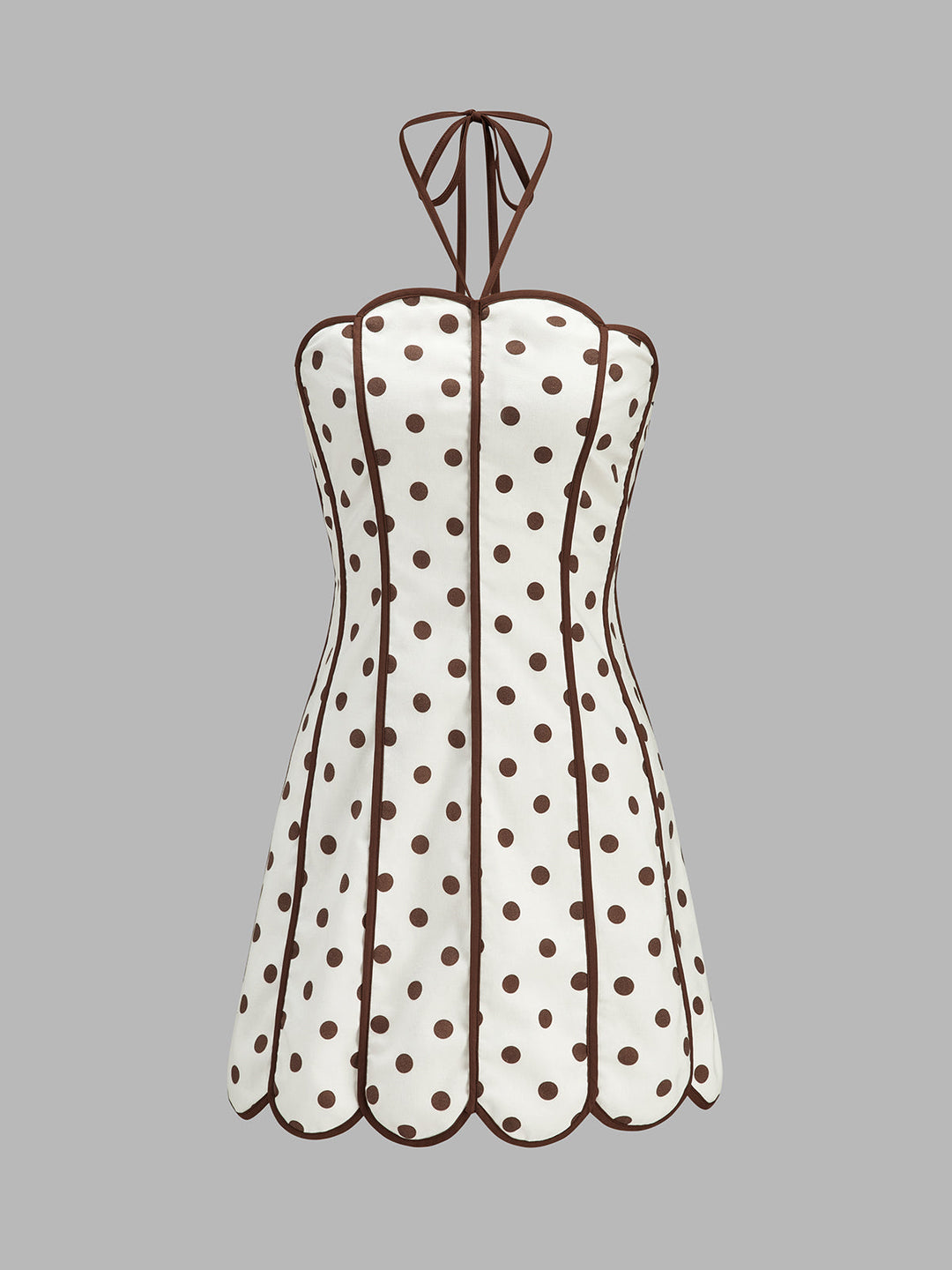 Polka Dot Halter Mini Dress