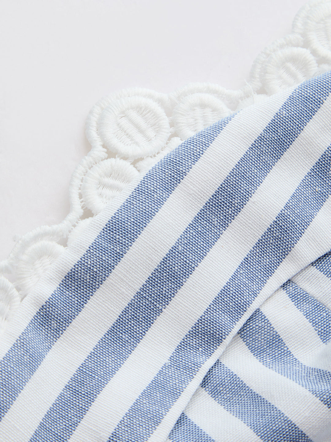 Lace Trim Striped Bustier Slip Dress