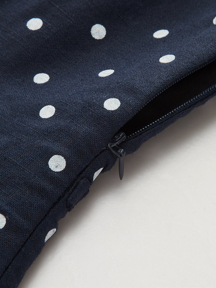 Polka Dot Lace Trim Button Front Vest