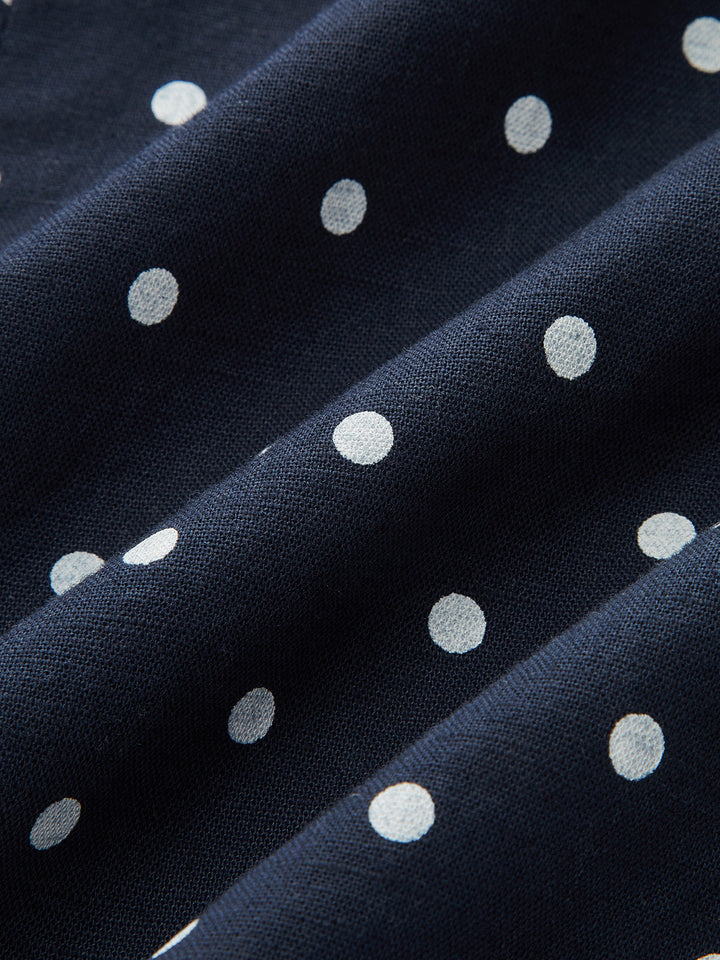 Polka Dot Lace Trim Button Front Vest