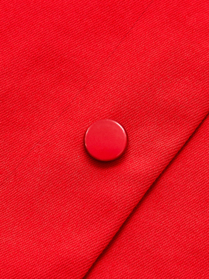 Button-Front Sleeveless Short Dress