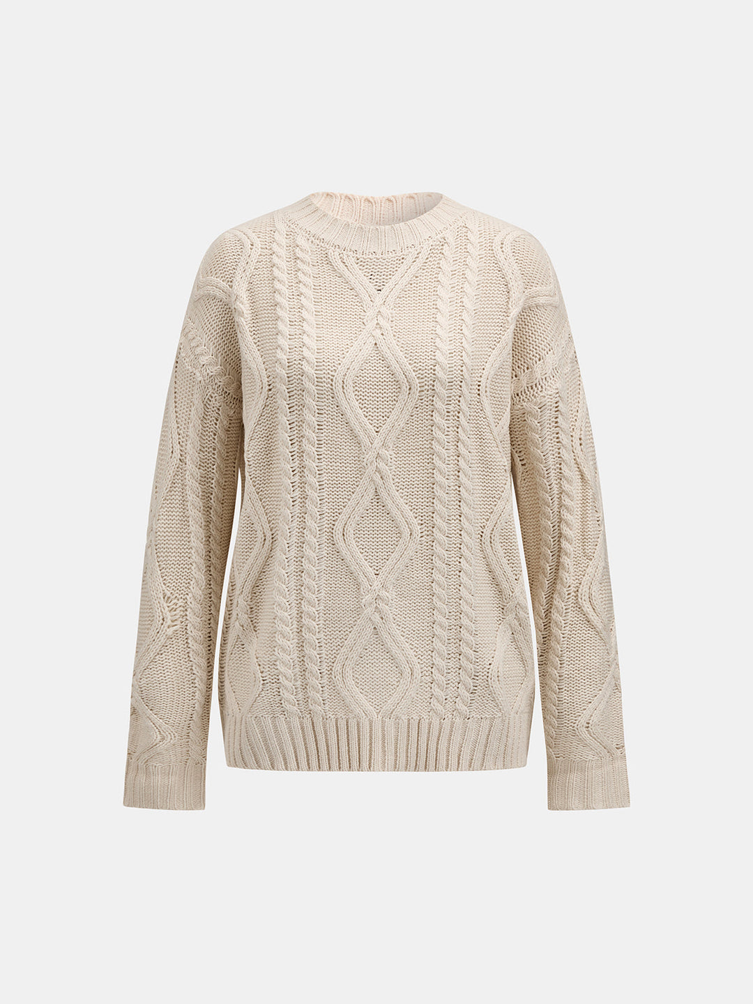 Cable Knit Long Sleeve Loose Sweater