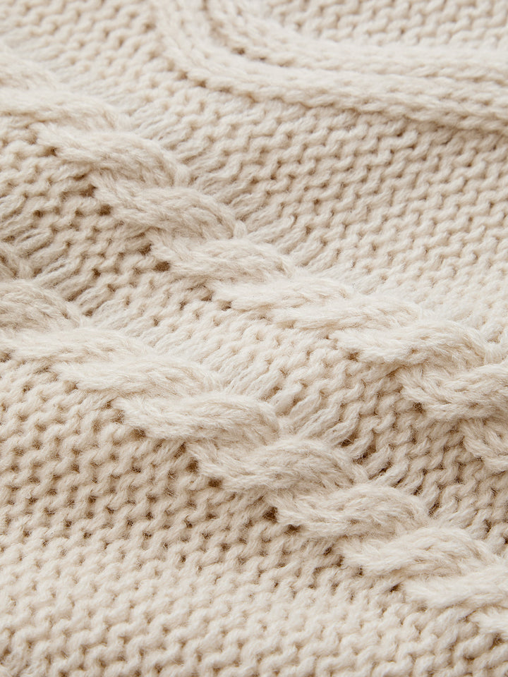 Cable Knit Long Sleeve Loose Sweater