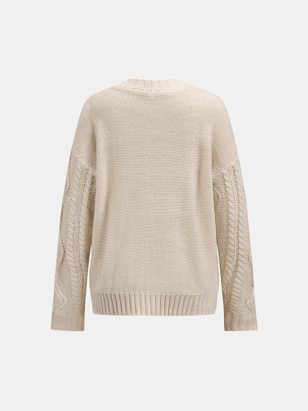 Cable Knit Long Sleeve Loose Sweater