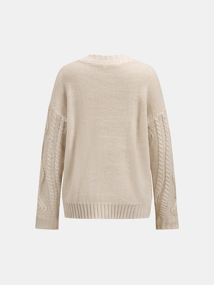 Cable Knit Long Sleeve Loose Sweater
