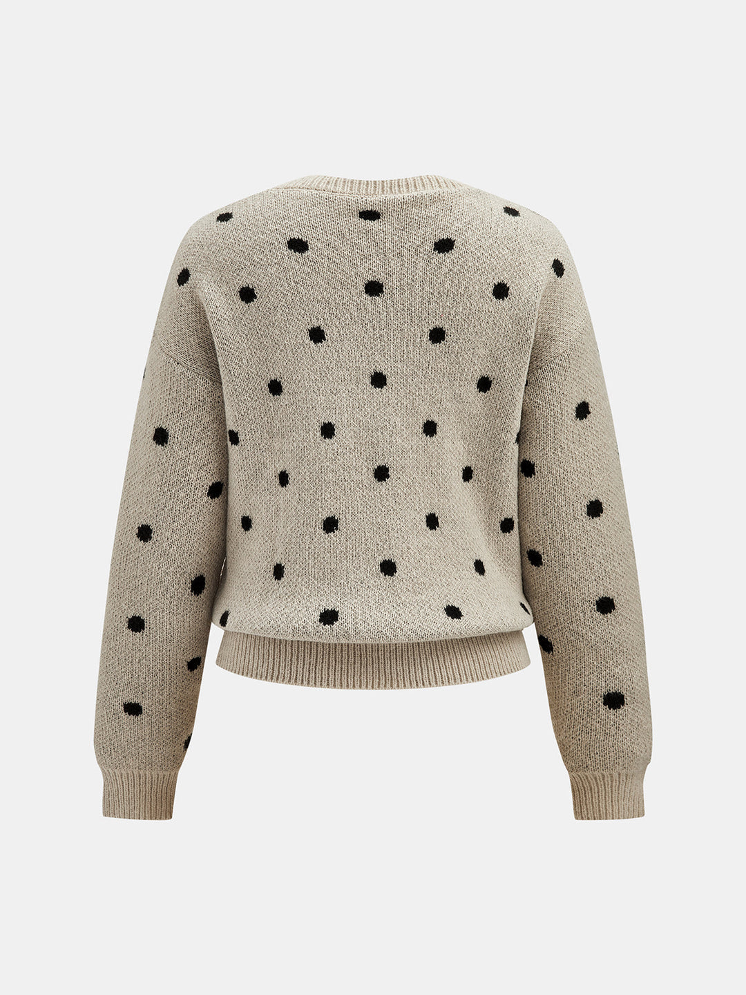 Polka Dot Long Sleeve Knit Sweater