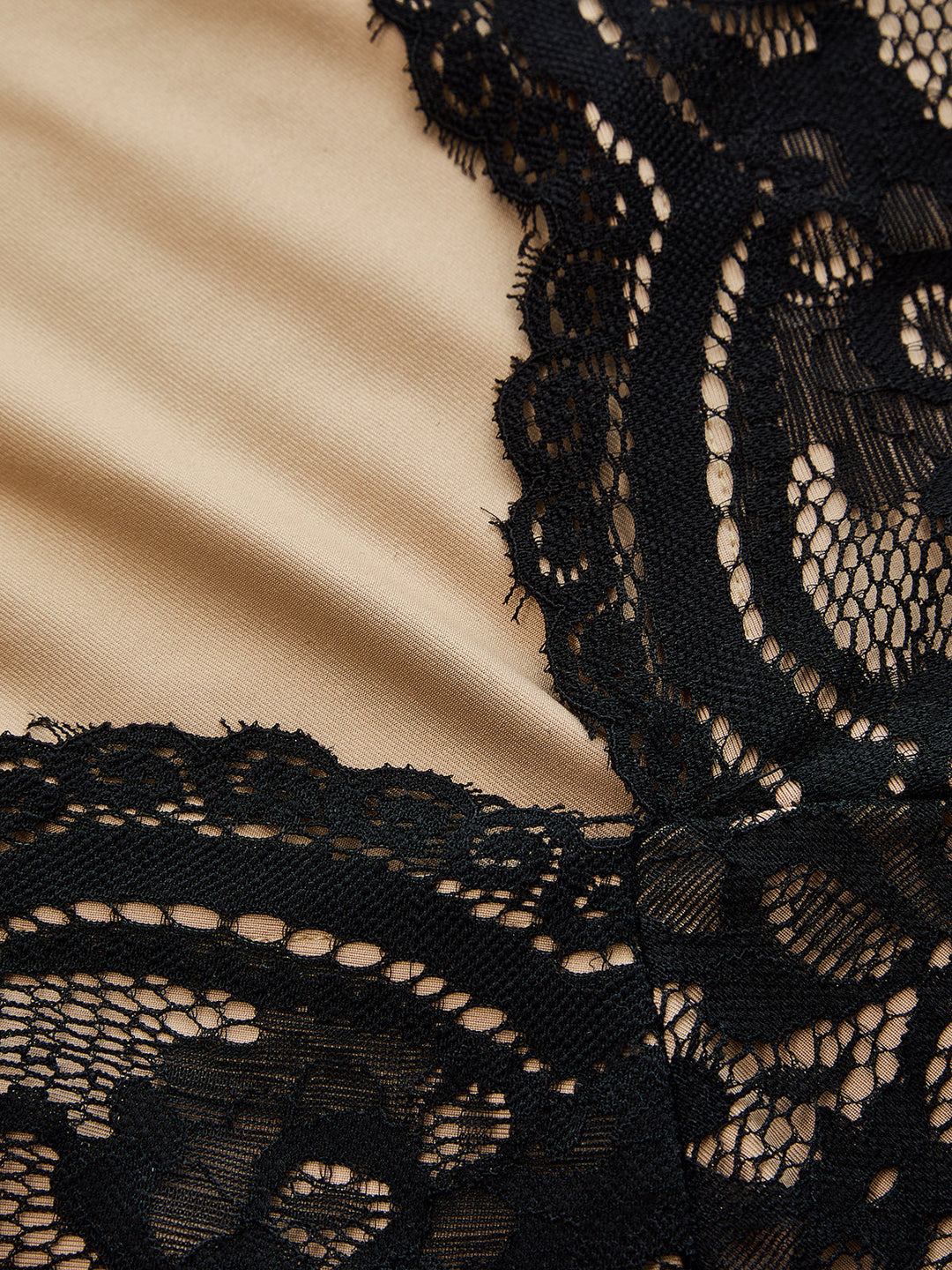 Floral Lace Deep V-Neck Long Sleeve Top