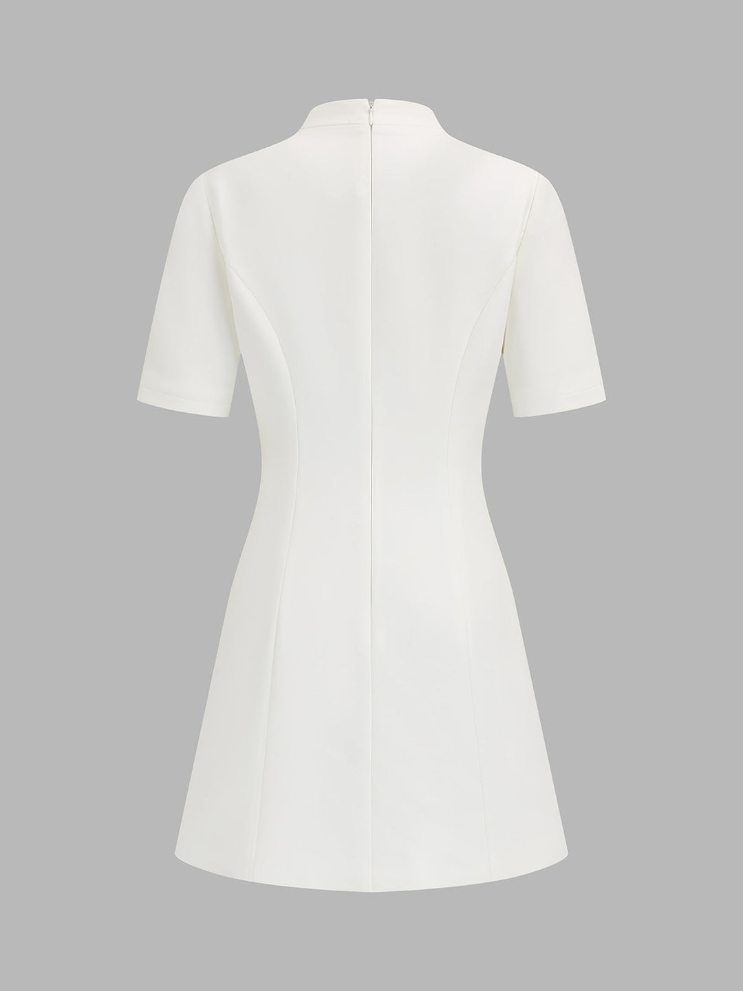 Frog Button V Neck Mini Dress