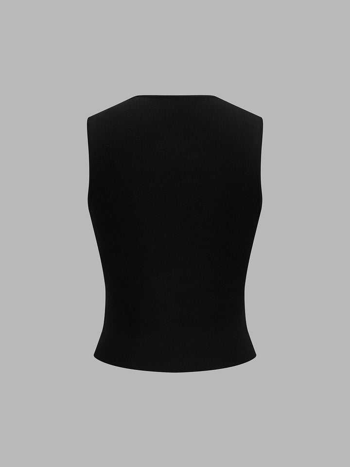 Crisscross Neck Sleeveless Knit Top