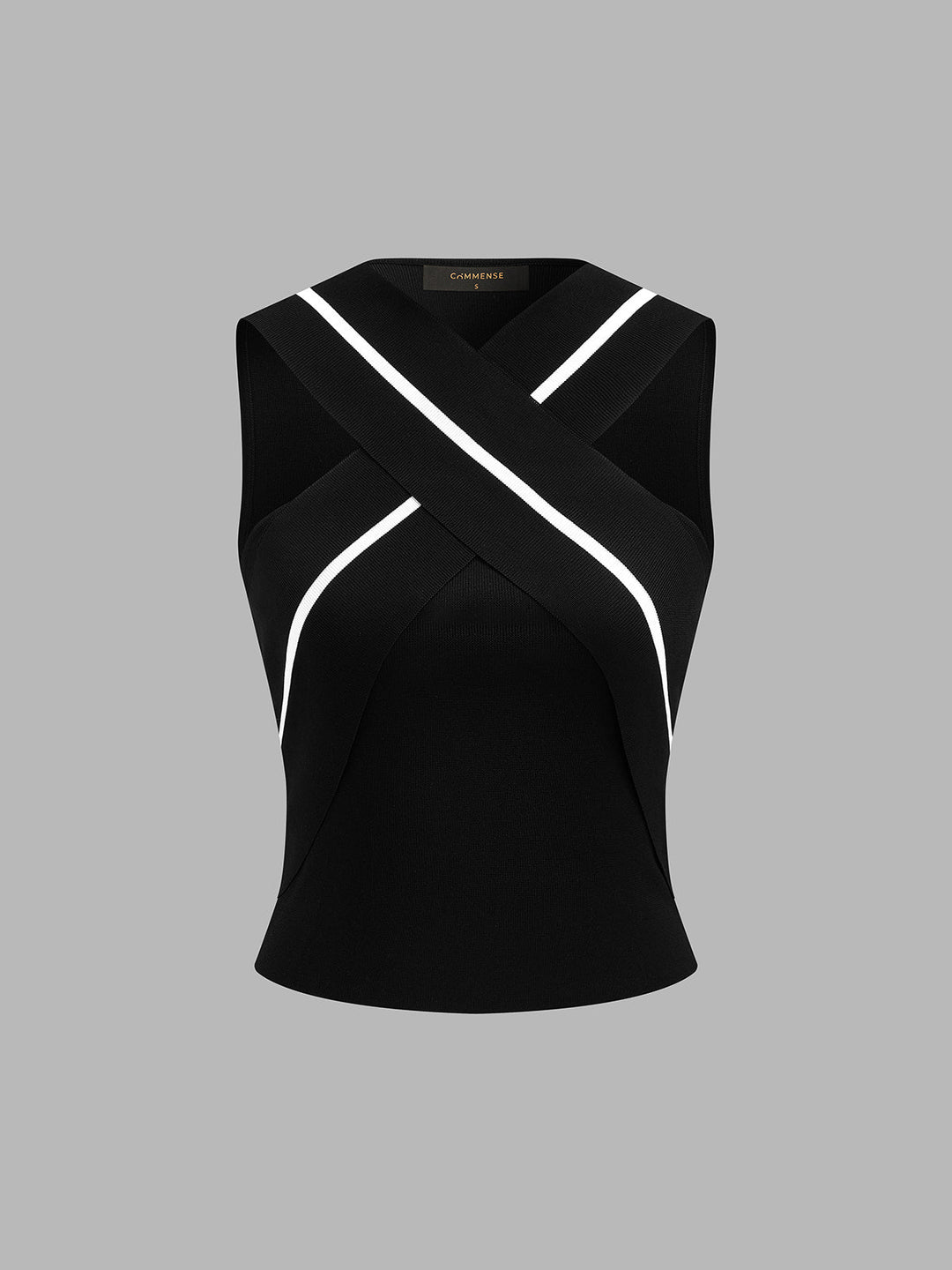 Crisscross Neck Sleeveless Knit Top