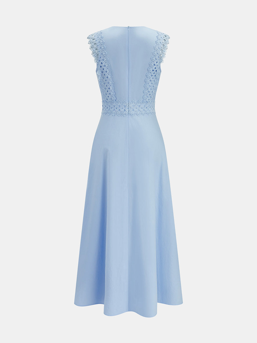 Lace Panel Sleeveless Midi Dress