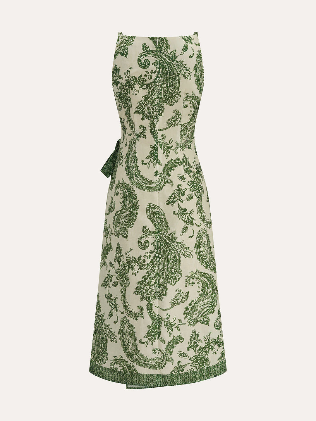 Paisley Wrap Tie Midi Slip Dress