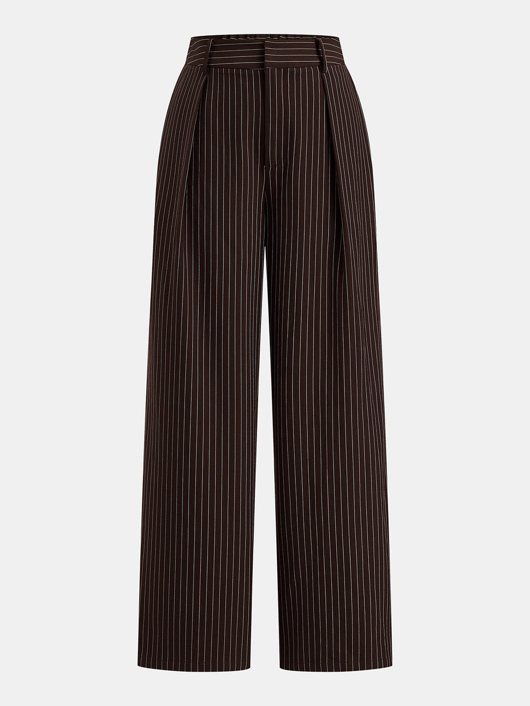 Cropped Knot Detail Pinstripe Two‑Piece Outfit