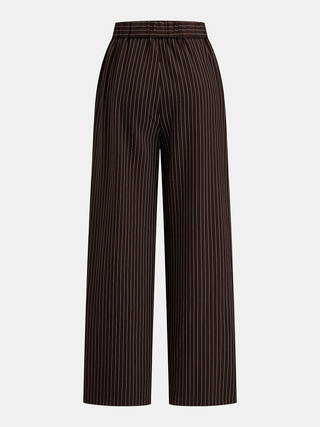 Cropped Knot Detail Pinstripe Two‑Piece Outfit
