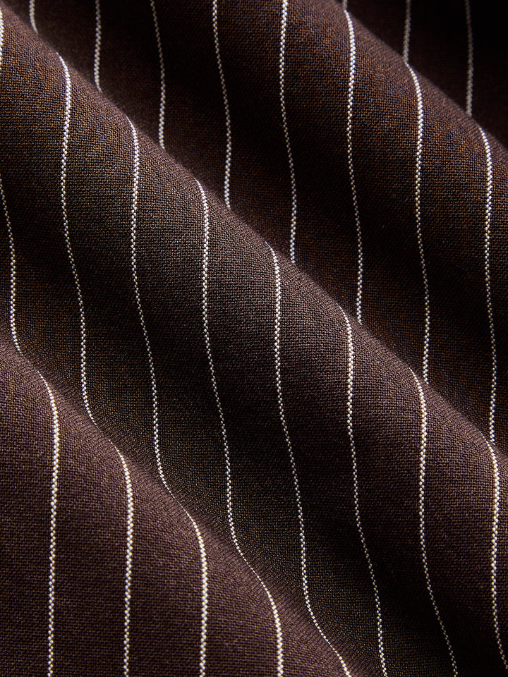 Cropped Knot Detail Pinstripe Two‑Piece Outfit