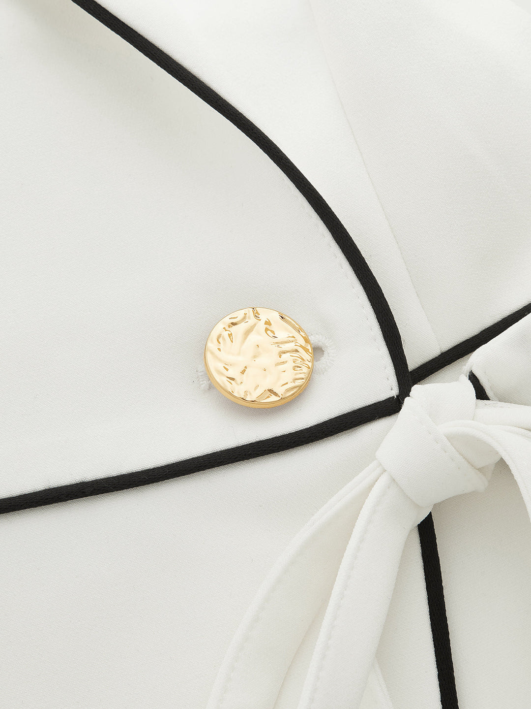 Contrast Piping Wrap Tie Waist Blazer