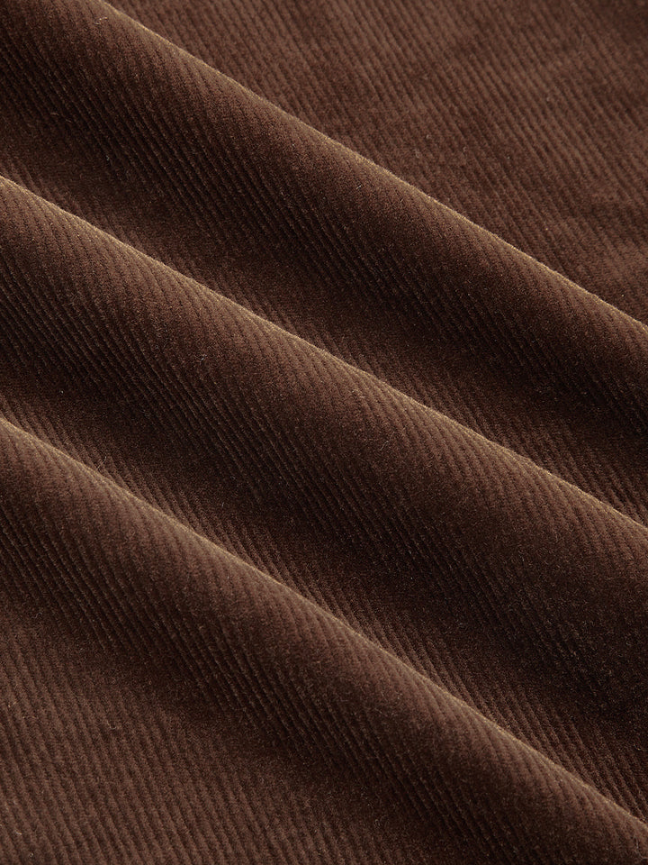 Belted Corduroy Pleated Wide Leg Pants