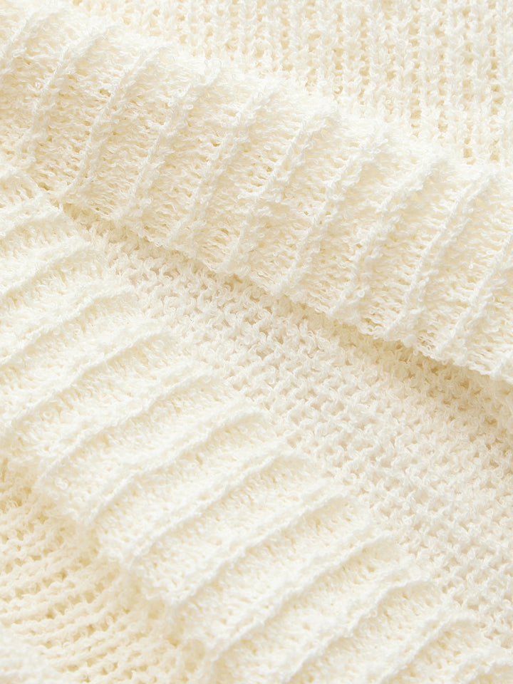 V‑Neck Loose Knit Cape Shrug