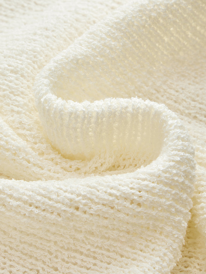 V‑Neck Loose Knit Cape Shrug