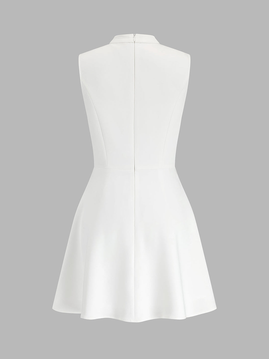 Metal Detail Sleeveless Flare Mini Dress
