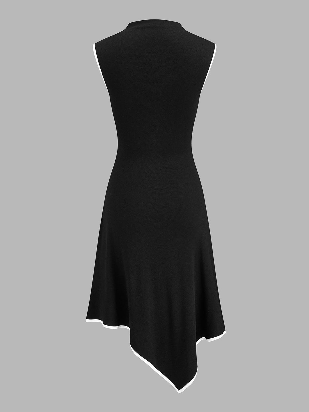 Sleeveless Contrast Edge Irregular Hem Dress