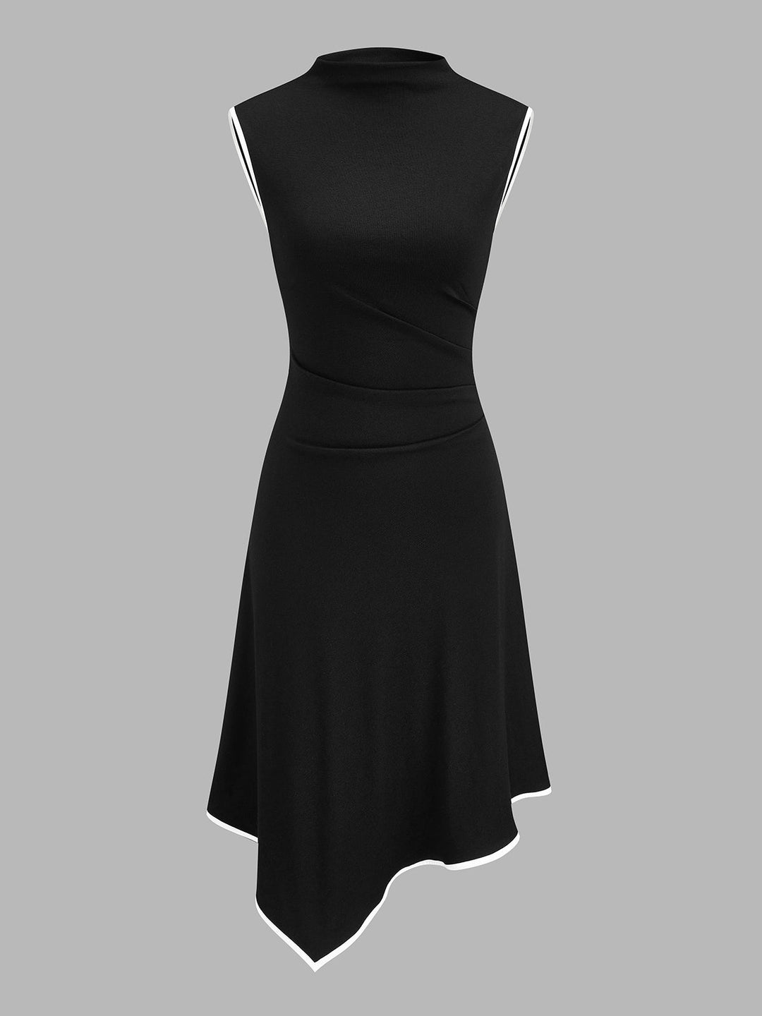 Sleeveless Contrast Edge Irregular Hem Dress