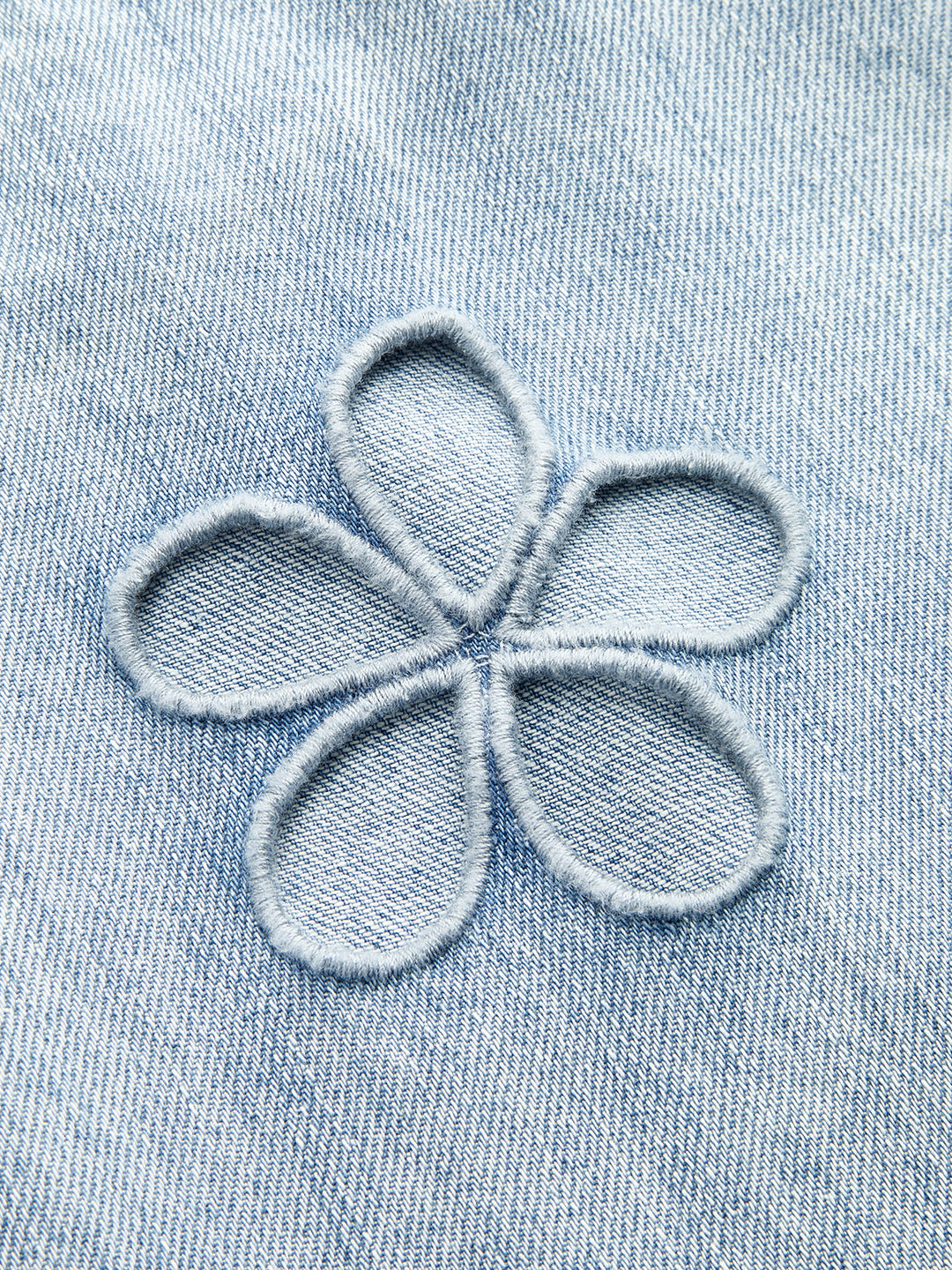Floral Cut‑Out Wide Leg Jeans