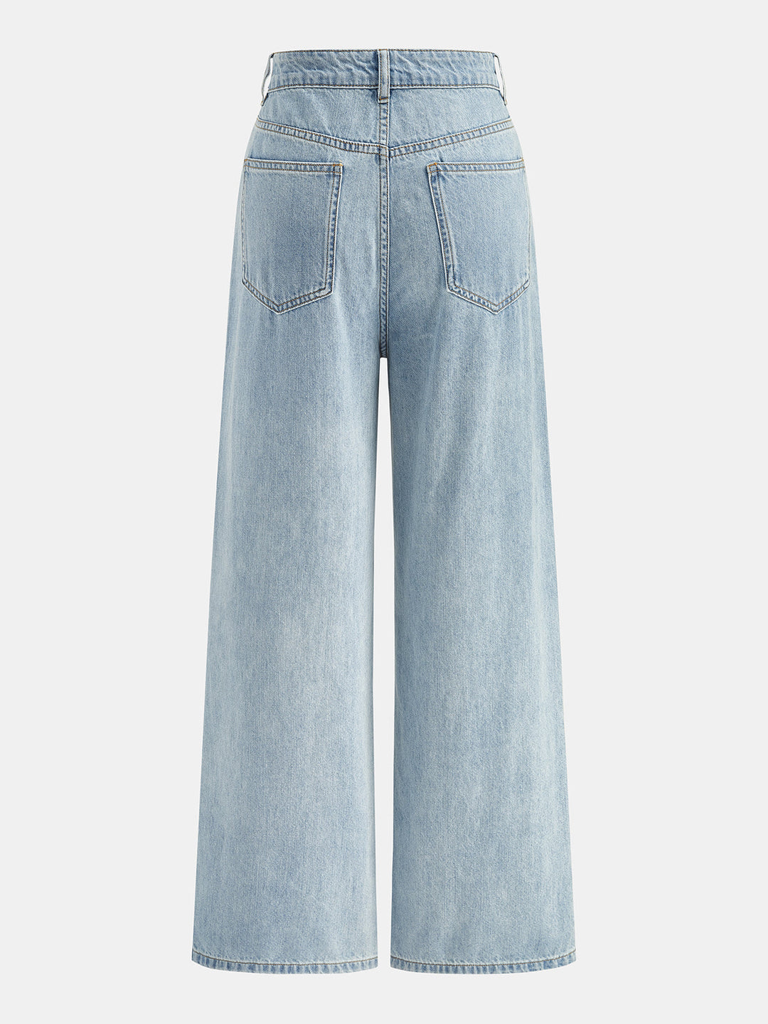 Floral Cut‑Out Wide Leg Jeans