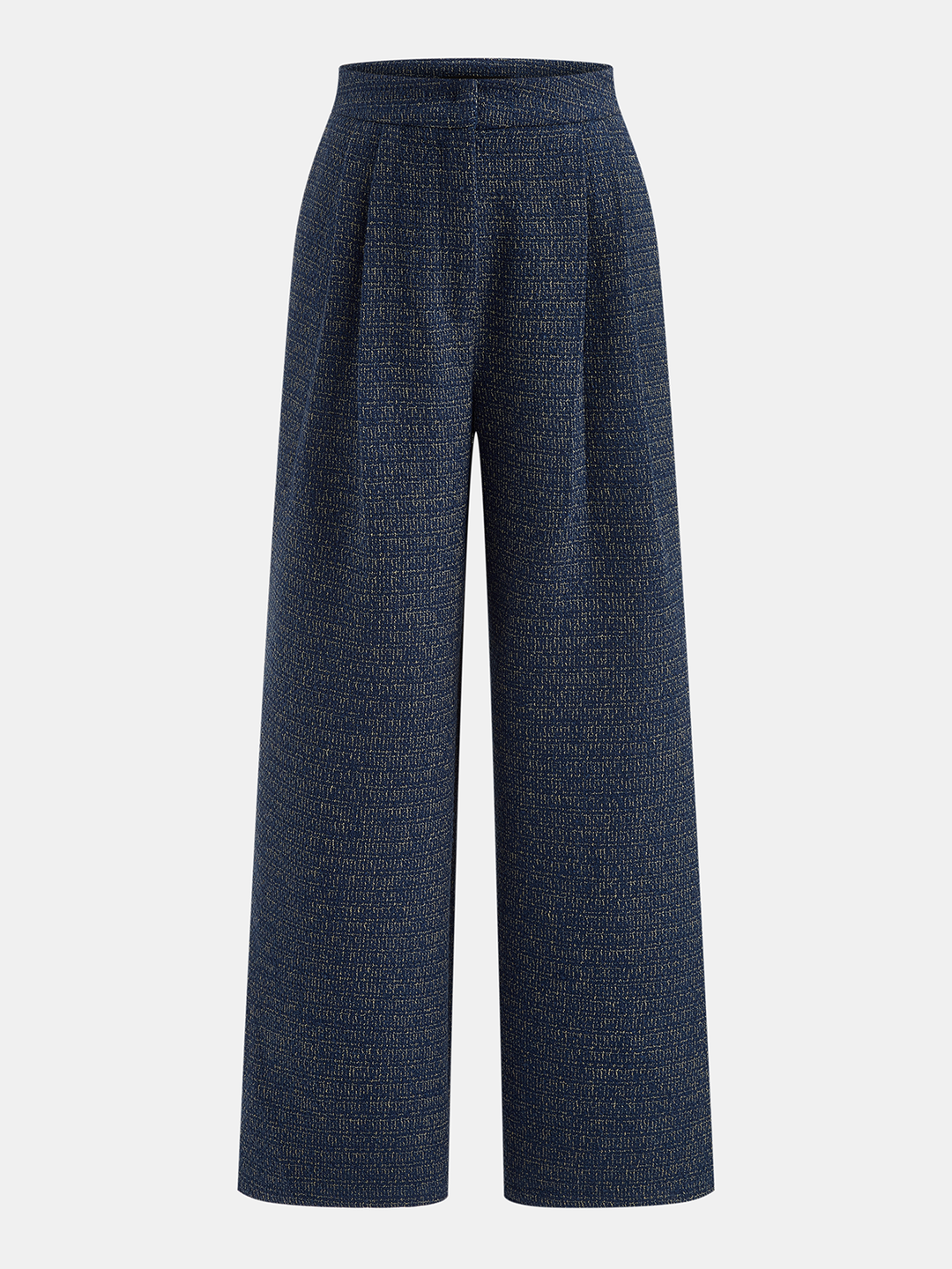 Bow Neck Tweed Vest Straight Leg Pants Set